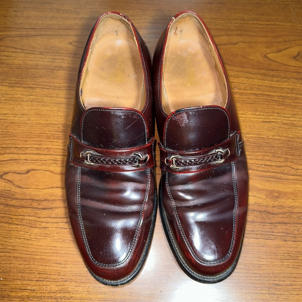 O'Sullivan Vintage Executive Imperial Burgundy Leather Loafer Size 8.5D Made USA